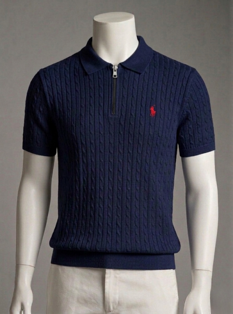 Polo Ralph Lauren Pull à Quart de Zip Torsadé
